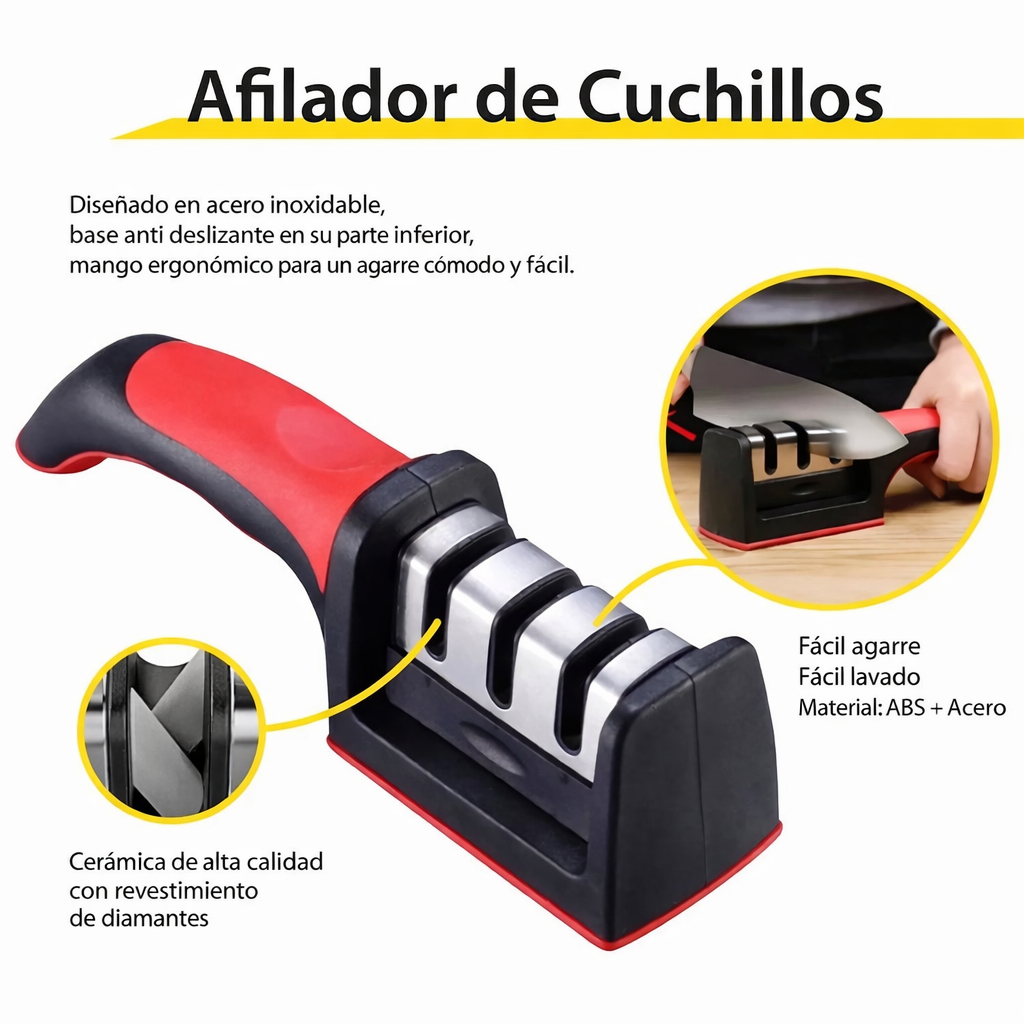 Afilador De Cuchillos Acero Mango